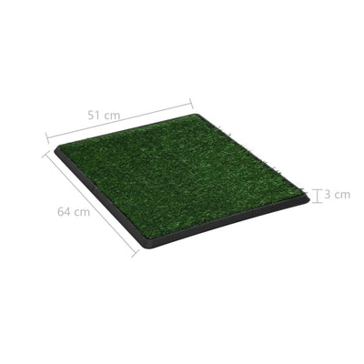 vidaXL Pet Toilet with Tray & Faux Turf Green 76x51x3 cm WC