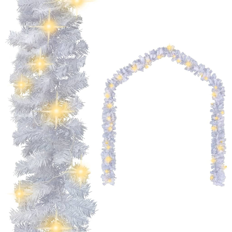 vidaXL Christmas Garland with LED Lights 10 m White