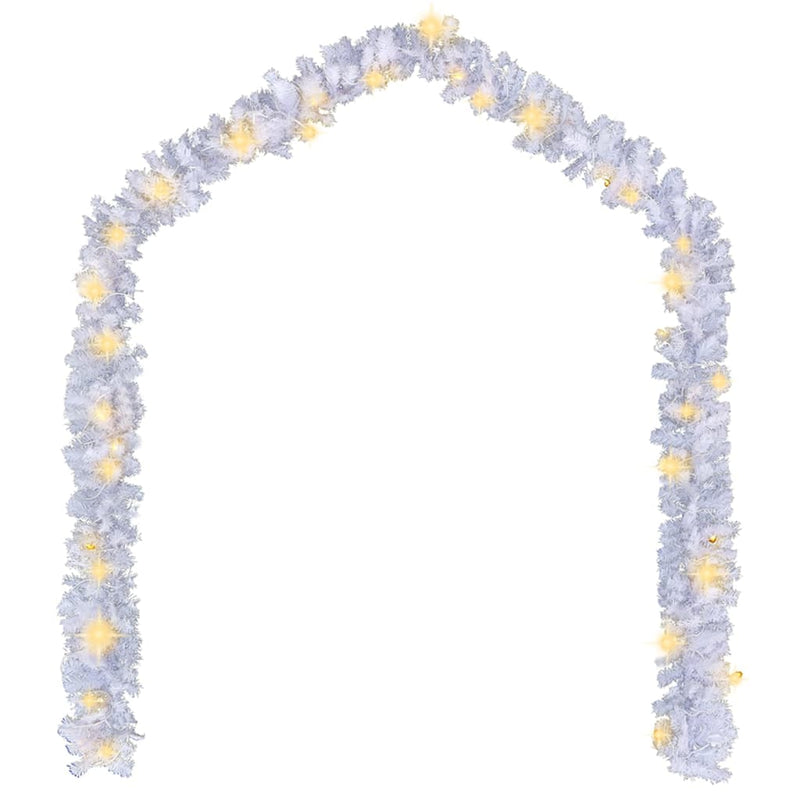 vidaXL Christmas Garland with LED Lights 10 m White