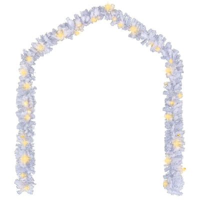 vidaXL Christmas Garland with LED Lights 10 m White