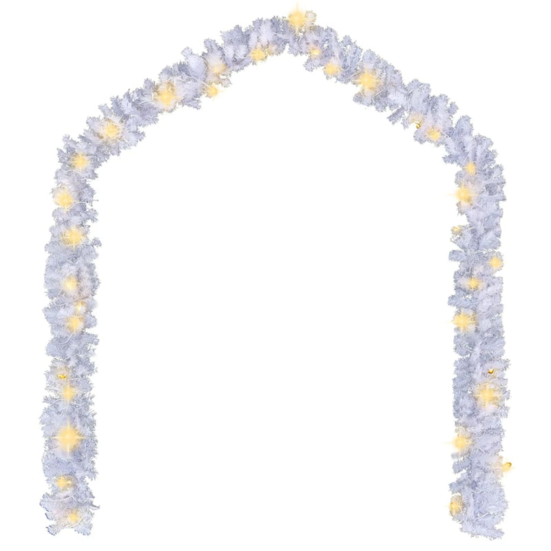 vidaXL Christmas Garland with LED Lights 10 m White