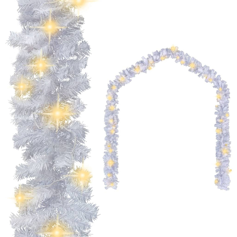 vidaXL Christmas Garland with LED Lights 10 m White