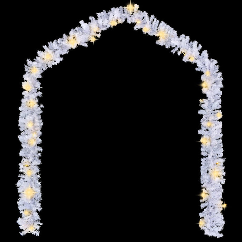 vidaXL Christmas Garland with LED Lights 10 m White