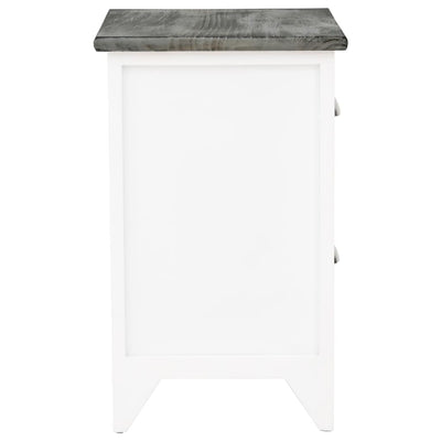 vidaXL Nightstand Grey and White 38x28x45 cm Paulownia Wood