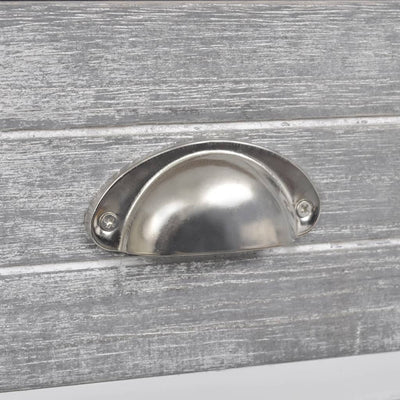 vidaXL Nightstand Grey and White 38x28x45 cm Paulownia Wood