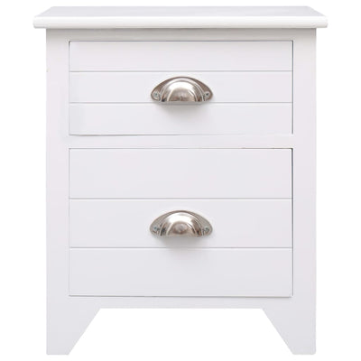 vidaXL Nightstand White 38x28x45 cm Paulownia Wood