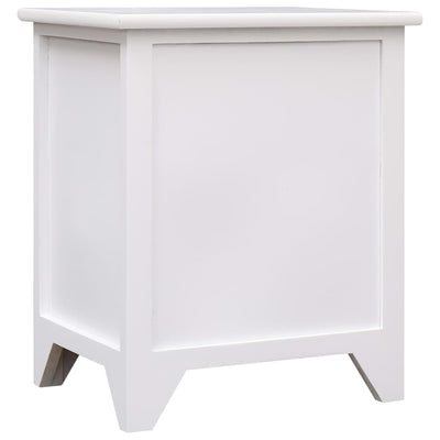 vidaXL Nightstand White 38x28x45 cm Paulownia Wood