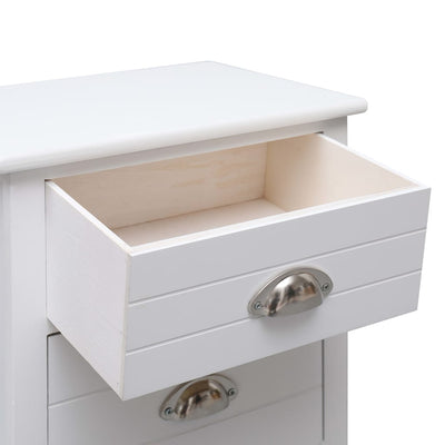 vidaXL Nightstand White 38x28x45 cm Paulownia Wood