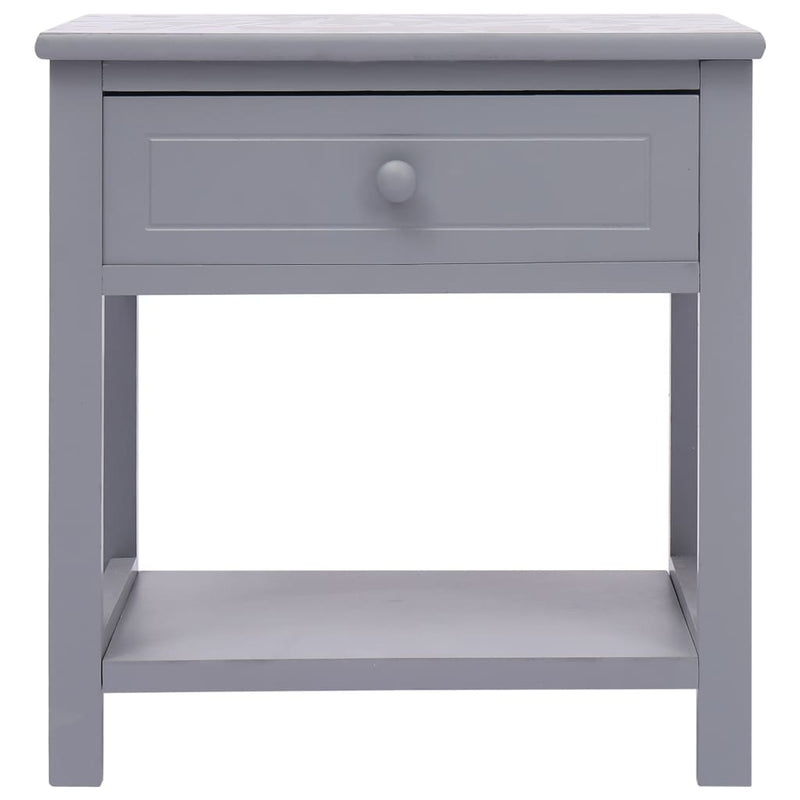 vidaXL Nightstand Grey 40x29x42 cm Paulownia Wood