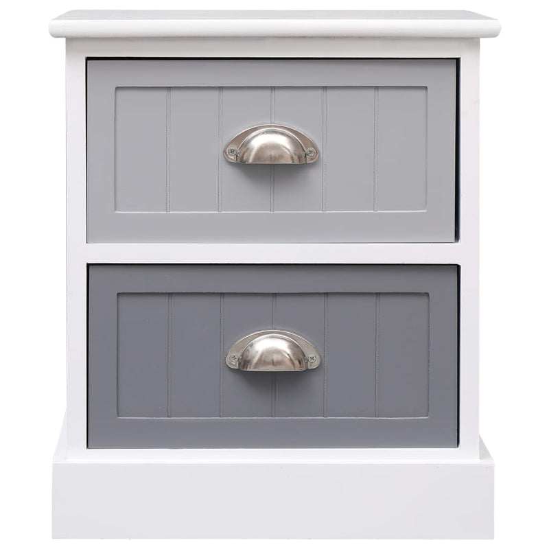 vidaXL Nightstand Grey 38x28x45 cm Paulownia Wood