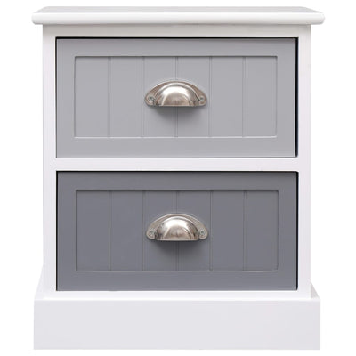 vidaXL Nightstands 2 pcs Grey 38x28x45 cm Paulownia Wood