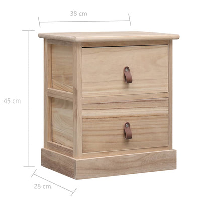 vidaXL Nightstands 2 pcs 38x28x45 cm Paulownia Wood