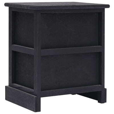 vidaXL Nightstand Black 38x28x45 cm Paulownia Wood