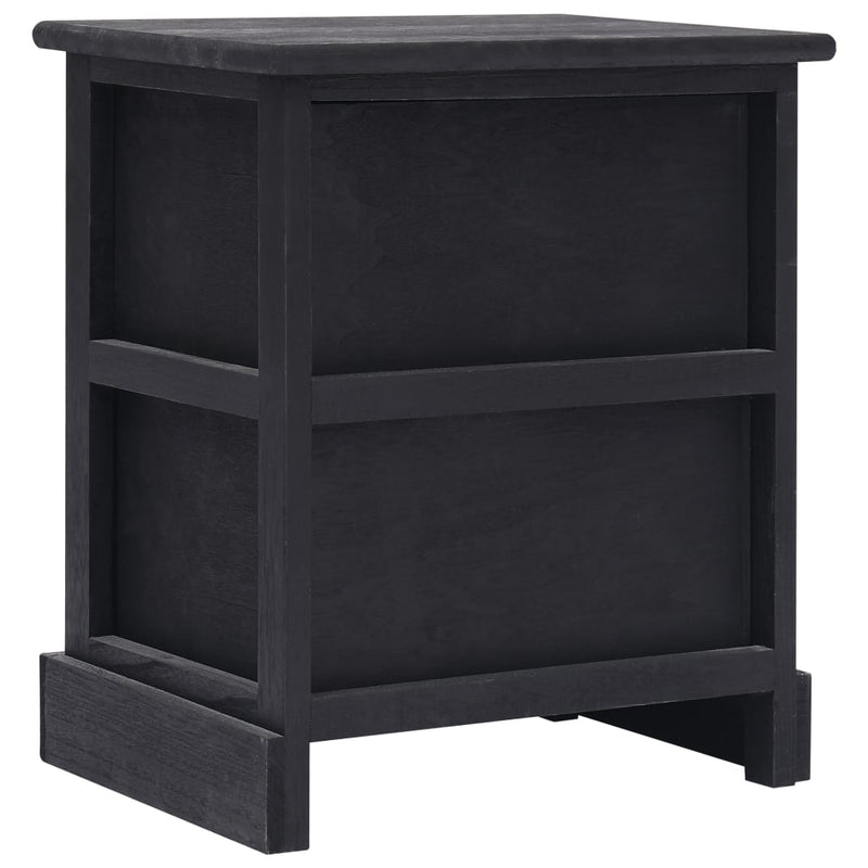 vidaXL Nightstand Black 38x28x45 cm Paulownia Wood