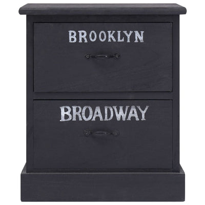 vidaXL Nightstands 2 pcs Black 38x28x45 cm Paulownia Wood