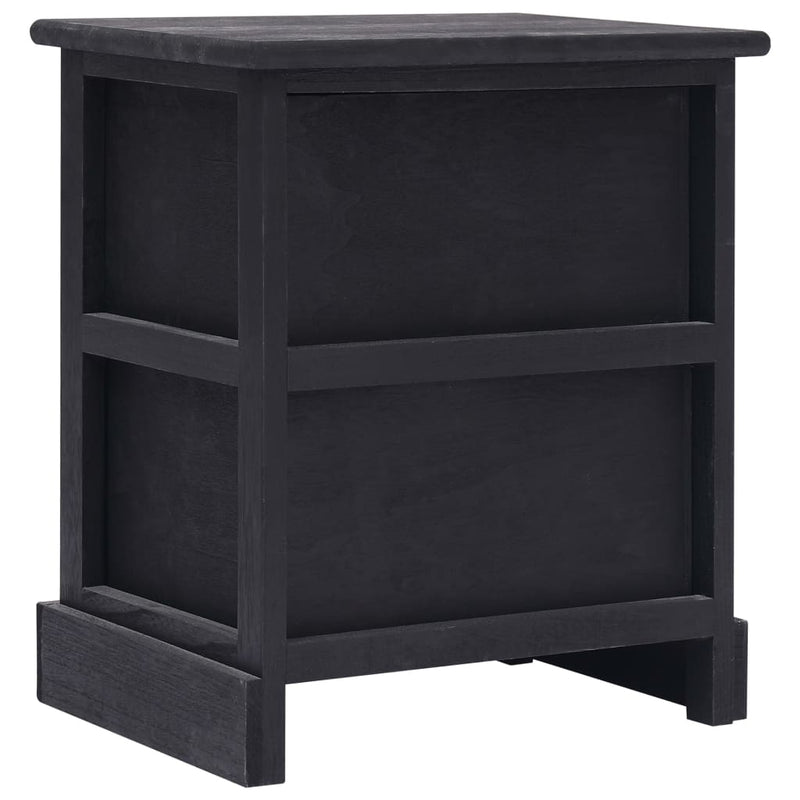 vidaXL Nightstands 2 pcs Black 38x28x45 cm Paulownia Wood