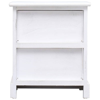 vidaXL Bedside Cabinet White 38x28x45 cm Paulownia Wood