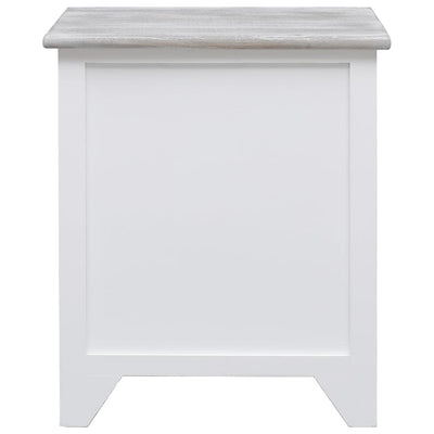 vidaXL Bedside Cabinet White 38x28x45 cm Paulownia Wood