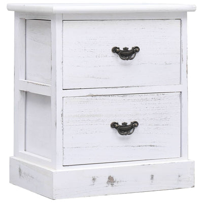 vidaXL Bedside Cabinets 2 pcs White 38x28x45 cm Paulownia Wood