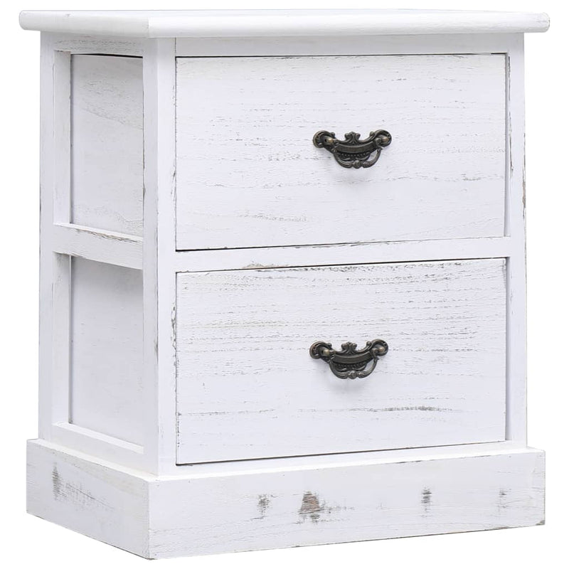 vidaXL Bedside Cabinets 2 pcs White 38x28x45 cm Paulownia Wood