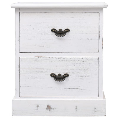 vidaXL Bedside Cabinets 2 pcs White 38x28x45 cm Paulownia Wood