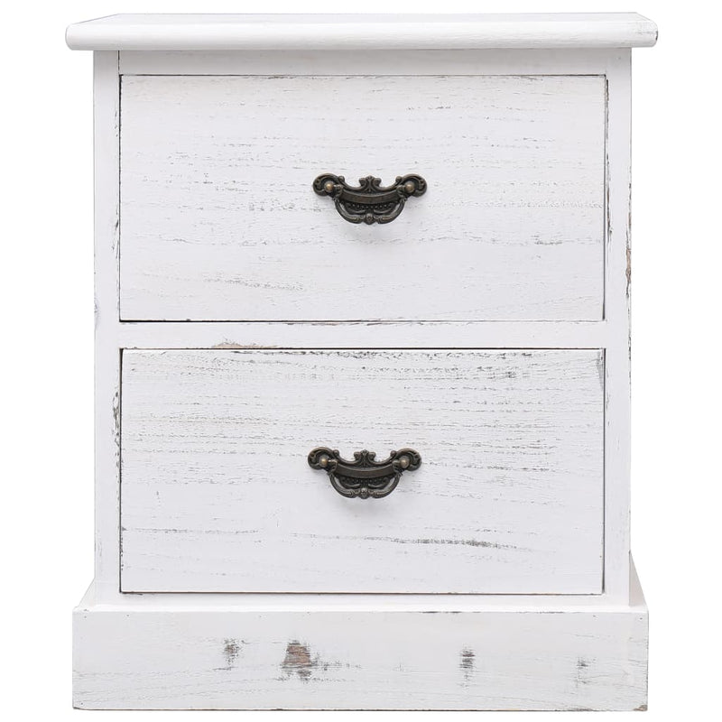 vidaXL Bedside Cabinets 2 pcs White 38x28x45 cm Paulownia Wood