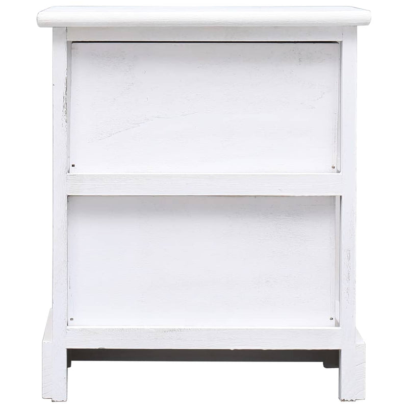 vidaXL Bedside Cabinets 2 pcs White 38x28x45 cm Paulownia Wood