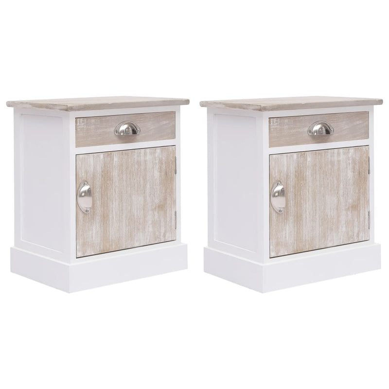 vidaXL Bedside Cabinets 2 pcs 38x28x45 cm Paulownia Wood