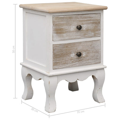 vidaXL Bedside Cabinet 35x30x50 cm Paulownia Wood