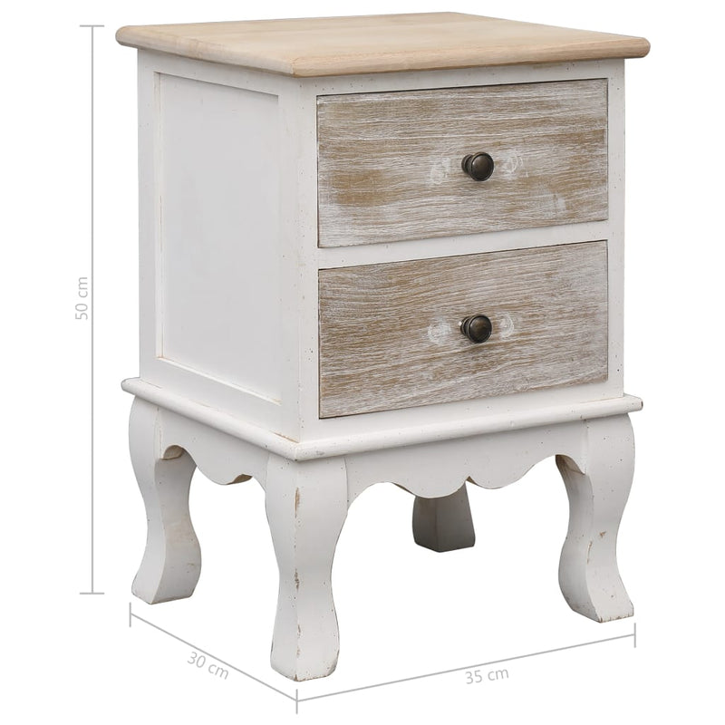 vidaXL Bedside Cabinet 35x30x50 cm Paulownia Wood