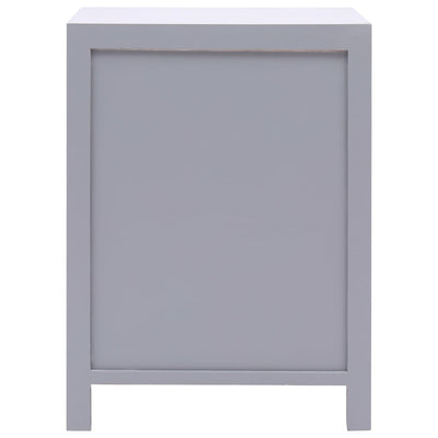 vidaXL Bedside Cabinet White 38x28x52 cm Paulownia Wood