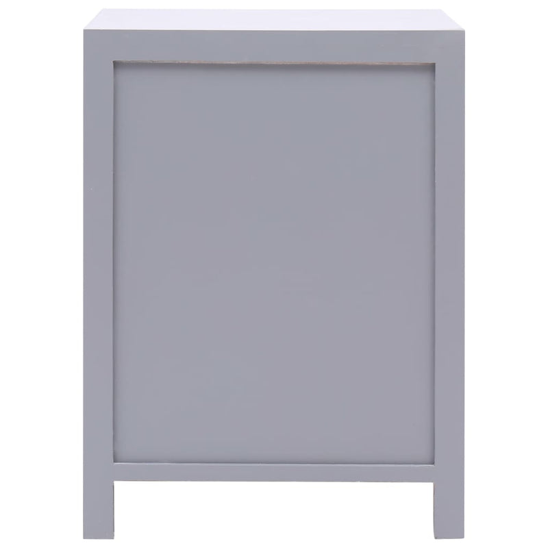 vidaXL Bedside Cabinet White 38x28x52 cm Paulownia Wood