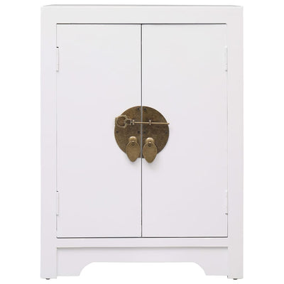 vidaXL Bedside Cabinet White 38x28x52 cm Paulownia Wood