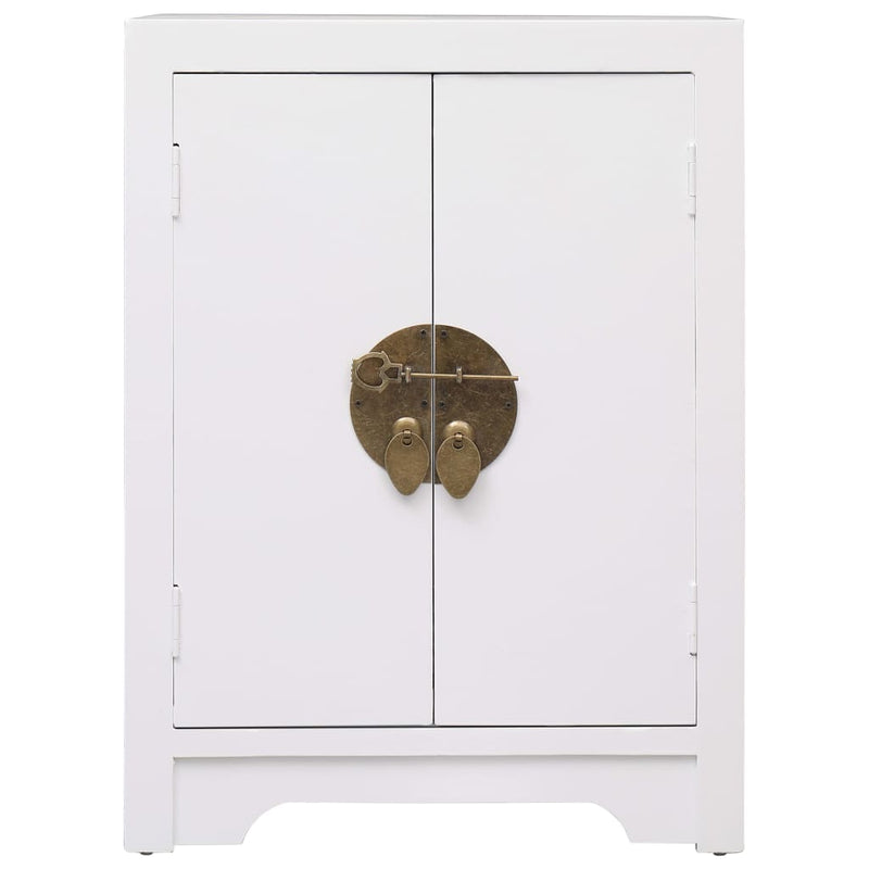 vidaXL Bedside Cabinet White 38x28x52 cm Paulownia Wood
