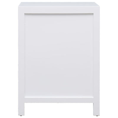 vidaXL Bedside Cabinet White 38x28x52 cm Paulownia Wood