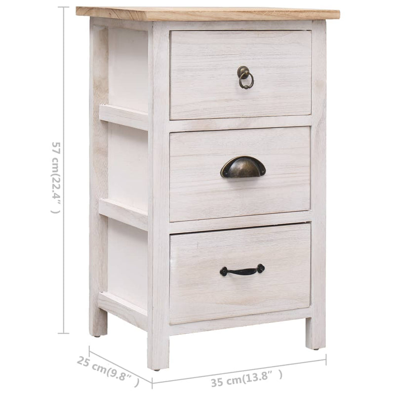 vidaXL Side Cabinet 35x25x57 cm Paulownia Wood