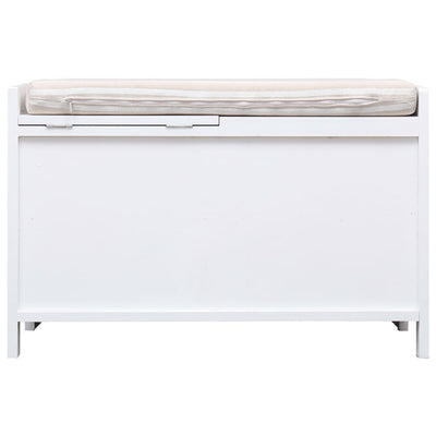 vidaXL Hall Bench White 70x33.5x45 cm Paulownia Wood