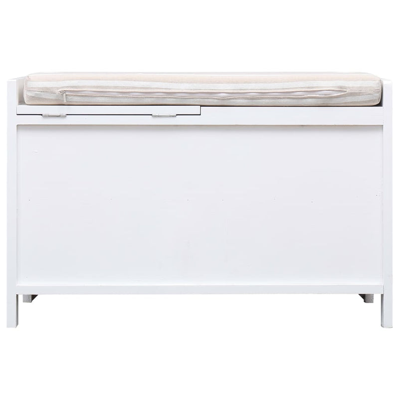 vidaXL Hall Bench White 70x33.5x45 cm Paulownia Wood
