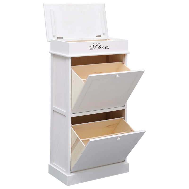 vidaXL Shoe Cabinet Black 50x28x98 cm Paulownia Wood