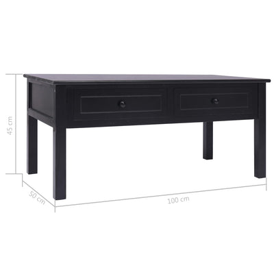 vidaXL Coffee Table Black 100x50x45 cm Wood