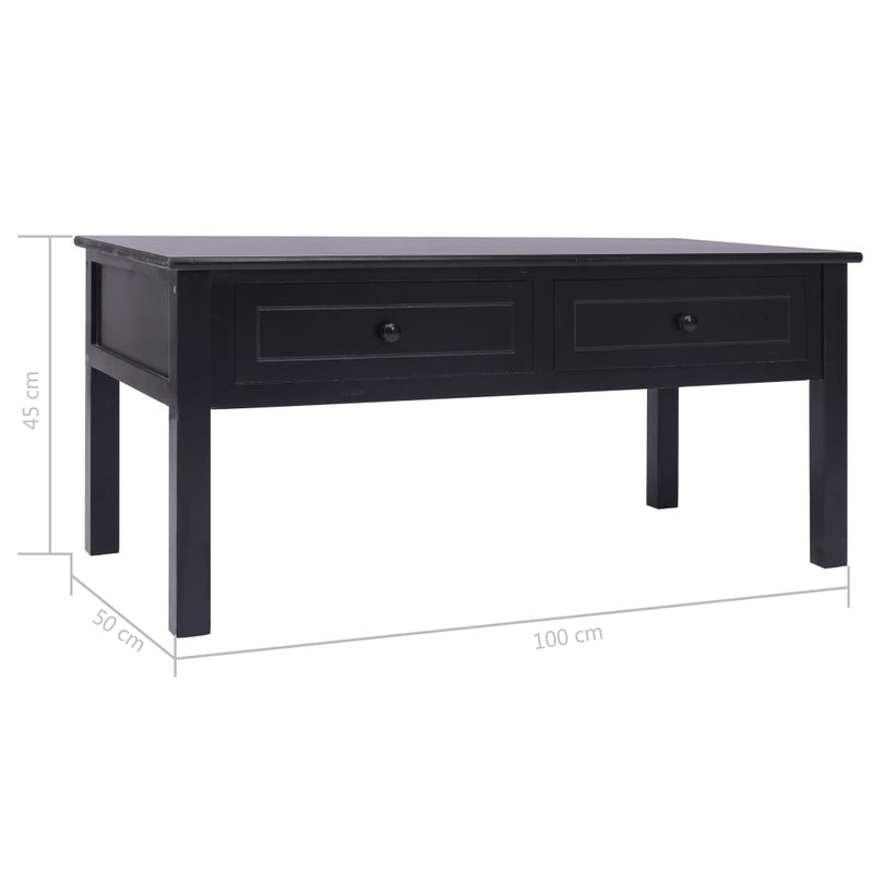 vidaXL Coffee Table Black 100x50x45 cm Wood
