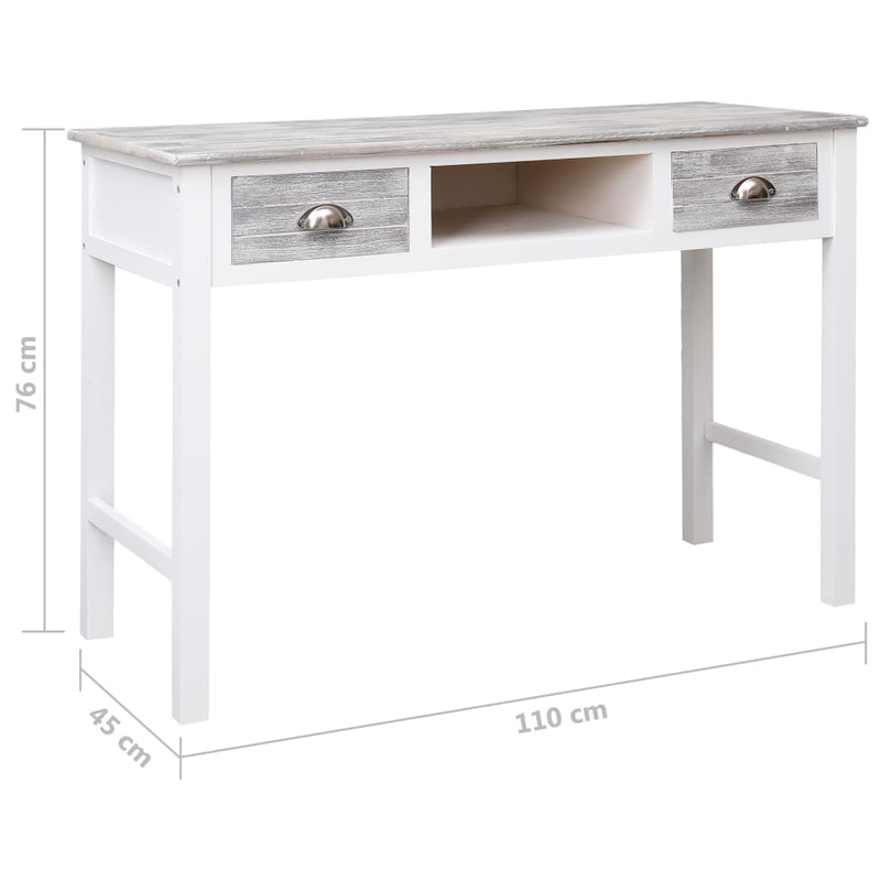 vidaXL Writing Desk Black 110x45x76 cm Wood