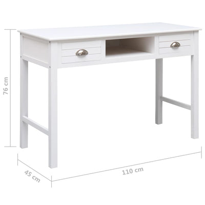 vidaXL Writing Desk Black 110x45x76 cm Wood
