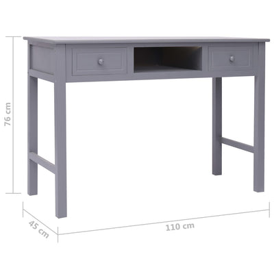 vidaXL Writing Desk Black 110x45x76 cm Wood