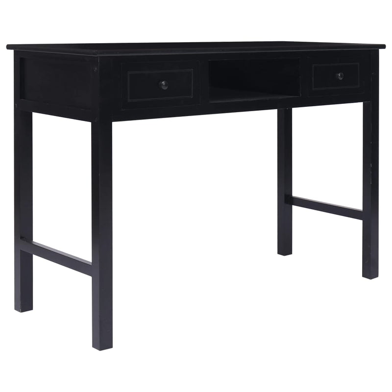 vidaXL Writing Desk Black 110x45x76 cm Wood
