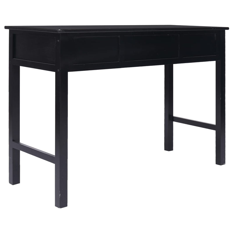 vidaXL Writing Desk Black 110x45x76 cm Wood