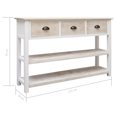 vidaXL Sideboard Antique White 115x30x76 cm Wood