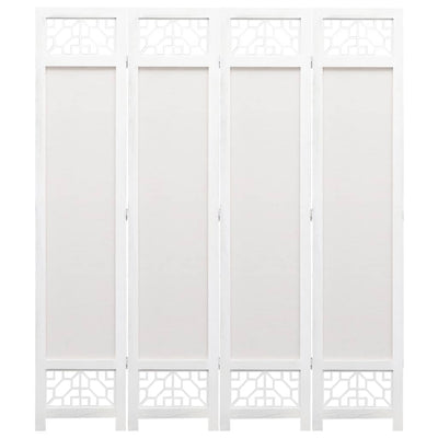 vidaXL 4-Panel Room Divider Cream 140x165 cm Fabric