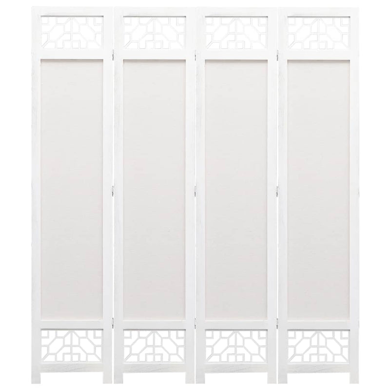 vidaXL 4-Panel Room Divider Cream 140x165 cm Fabric