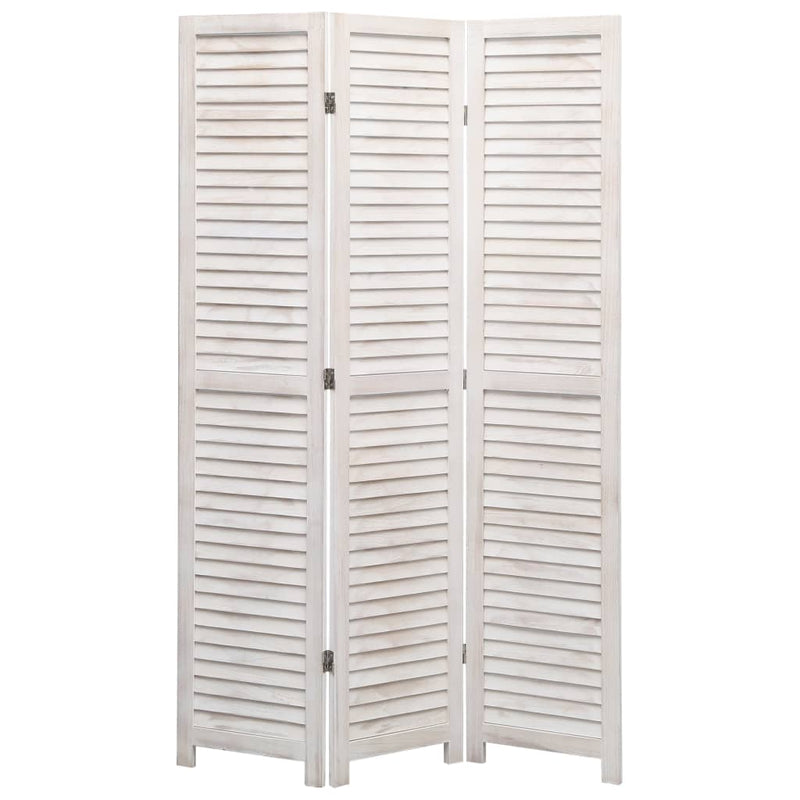 vidaXL 3-Panel Room Divider White 105x165 cm Wood